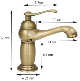 Yoka Malaga rusztikus mosdó csaptelep - antik arany