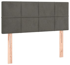 sötétszürke bársony rugós ágy matraccal 90 x 200 cm