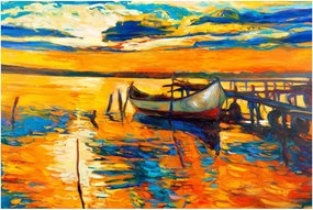 Kép - Hajó naplementekor (90x60 cm)