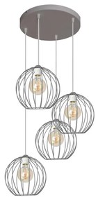 Csillár zsinóron MERCURE 4xE27/15W/230V szürke