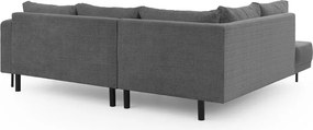 Sötétszürke zsenília sarokkanapé (bal oldali-L alakú) Mauris – Ropez