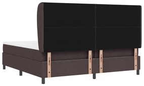 Boxspring Ágy Matrac Kárpitozott Sötétbarna, 200x200 cm