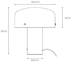 Lucide 05539/01/02 - Dimmelhető asztali lámpa TIMON 1xE27/25W/230V átm. 27 cm