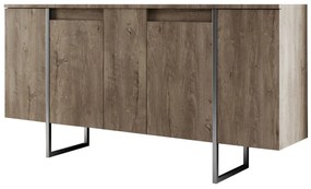Konzolasztal Luxe - Walnut, Silver