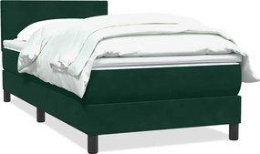 vidaXL sötétzöld bársony rugós ágy matraccal 80x220 cm