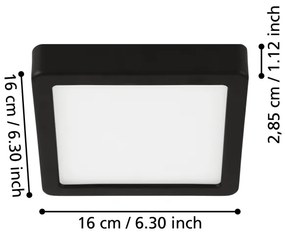 Eglo 900643 - FUEVA LED fürdőszobai mennyezeti lámpatest LED/11W/230V IP44 fekete