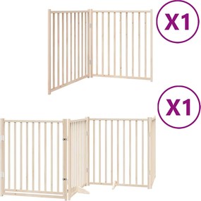 vidaXL nyárfa 6 paneles összecsukható kutyakapu ajtóval 480 cm