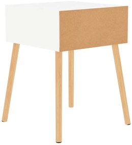 2 db magasfényű fehér szerelt fa éjjeliszekrény 40x40x56 cm