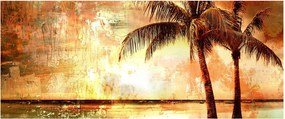 Kép - pálmafák a tengerparton (120x50 cm)