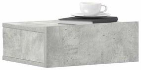 2 db betonszürke szerelt fa függő éjjeliszekrény 40x30x15 cm