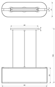 Csillár zsinóron KAGA 3xE27/60W/230V fekete/arany