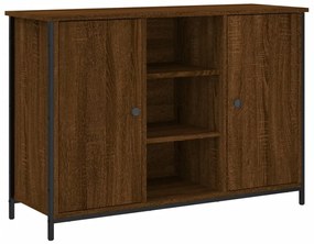 barna tölgy színű szerelt fa tálalószekrény 100 x 35 x 70 cm