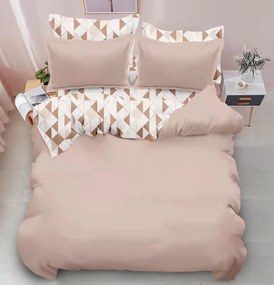 BEIGE GEO fordítható ágynemű 140x200 cm + párnahuzat 40x50 cm INGYENES