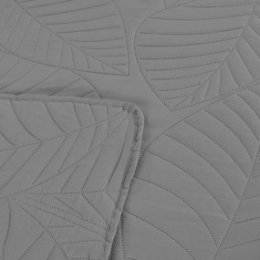 Szürke ágytakaró LEAVES mintával Méret: 170 x 210 cm