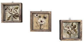 Vintage 3 részes fali kép, 15 x 15 cm