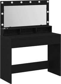 vidaXL Öltözködőasztal tükörrel Fekete tölgy 100 x 41 x 135 cm Faanyag