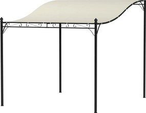 Outsunny Fala Dőlt Pergola Tetővel, Vízálló Napernyő, Független Kerti Kanopi, Terasz Részére, kb. 2,5x3x2,5 m Krémfehér | Aosom