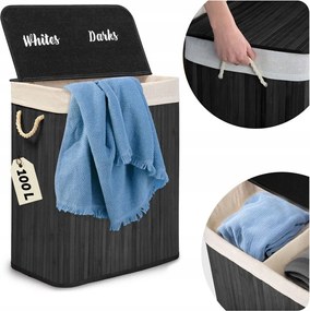 Bambusz szennyestartó kosár fedéllel 100 l Massido Massido