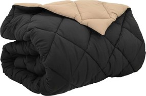 vidaXL Téli takaró Fekete és Taupe 200 x 200 cm Mikroszál