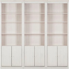 Fehér borovi fenyő könyvespolc 222x223 cm Anita – Støraa