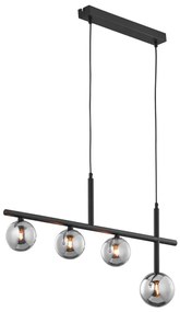 Jupiter 1908 - NEPTUN kábeles csillár 4xG9/14W/230V fekete/füstszürke