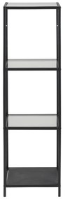 Fekete üveg polcos állvány 35x120 cm Seaford – Actona