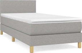 vidaXL világosszürke szövet rugós ágy matraccal 90x190 cm