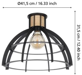 Eglo 43768 - Mennyezeti lámpa STILLINGTON 1xE27/40W/230V fekete
