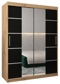 Ruhásszekrény 180 cm Verika 4 180 (artisan tölgy + fekete). 1064288