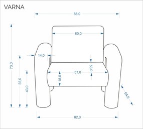 Varna fotel krém