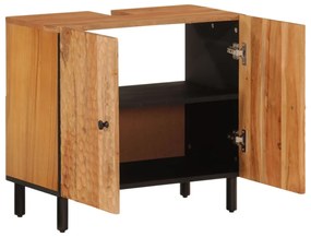 vidaXL 2 részes tömör akácfa fürdőszobai szekrényszett