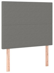 sötétszürke szövet ágykeret matrac nélkül 90x190 cm