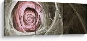 Kép - Absztrakt rózsa világos rózsaszín (órával) (90x30 cm)