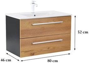 Vario Clam 80 alsó szekrény mosdóval