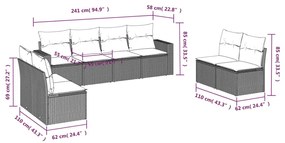 8 részes barna polyrattan kerti ülőgarnitúra párnákkal