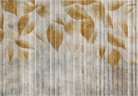 Fotótapéta Levelek A Betonon Bézs Boho Hálószoba Nappali Tapéta 250x175