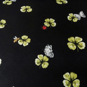Mikroszálas ágyneműhuzat FOUR LEAF CLOVER fekete Ágyneműhuzat mérete: 2 db 70 x 90 cm | 200 x 220 cm
