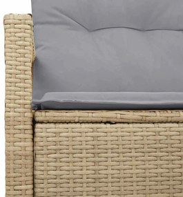 2-Személyes Kerti Kanapé Párnákkal Bézs Poly Rattan