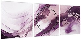 Kép - Lila folyadék művészet (órával) (90x30 cm)