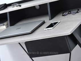 PC asztal Aspart (beton + fekete). 1109724