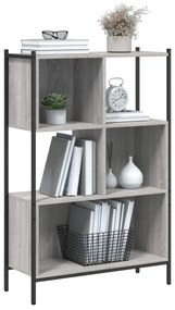 szürke sonoma színű szerelt fa könyvespolc 72x28x109 cm