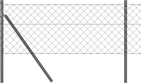 vidaXL Kerítésoszlop Szürke 10 x 0,4 m (60 x 60 mm háló) Acél és PVC