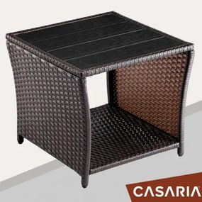 Casaria® Vedis rattan asztal 45x45x40cm - barna