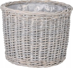 Kerek Szürke Fonott Kosár Fóliával 38x38x30 cm HD-090.L