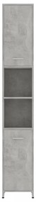 betonszürke szerelt fa fürdőszobaszekrény 30 x 30 x 183,5 cm