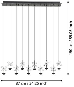 Eglo 390278 - LED Dimmelhető csillár zsinóron PIANOPOLI LED/23W/230V 3000K