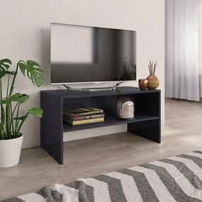 Magasfényű szürke forgácslap tv-szekrény 80 x 40 x 40 cm