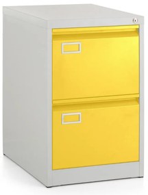 Fém iratszekrény A4 - 2 fiók, 45,5 x 62 x 71,5 cm, hengerzár, sárga - ral 1023