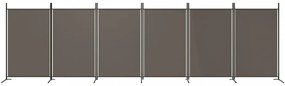6 paneles antracitszürke szövet térelválasztó 520x180 cm