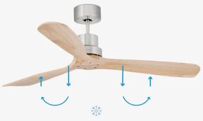 FARO 33373DC - Mennyezeti ventilátor LANTAU fa/matt króm á. 132 cm + távirányítás